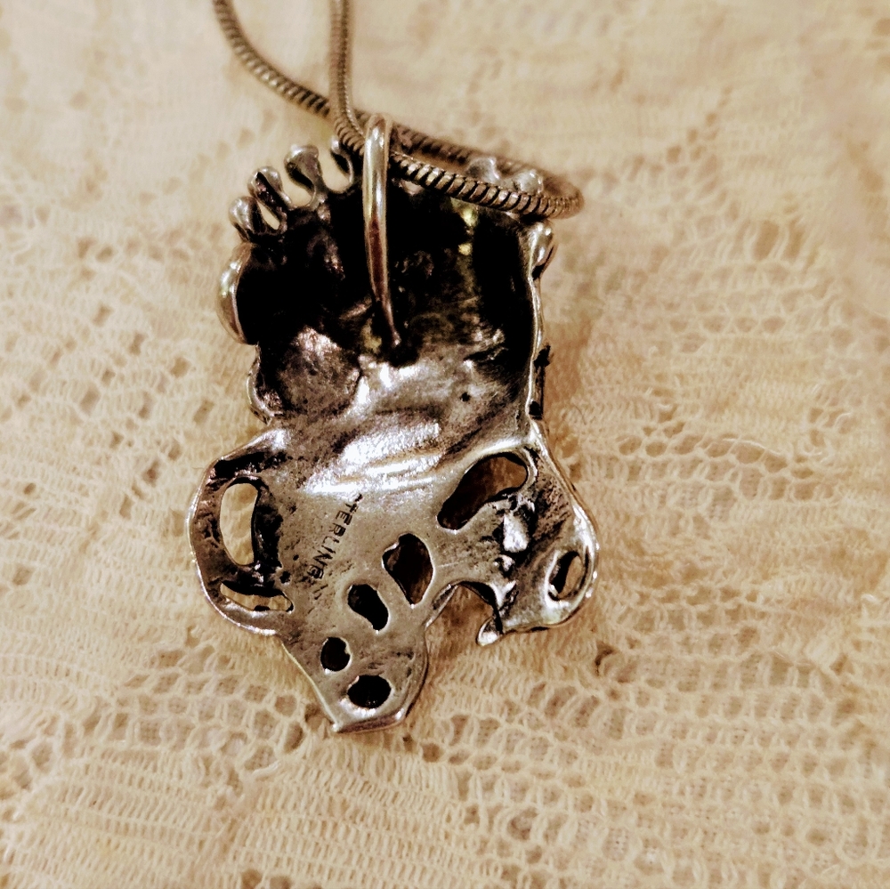 Art Nouveau Sterling 925 Fairy Goddess Queen Necklace - Picture 6 of 7